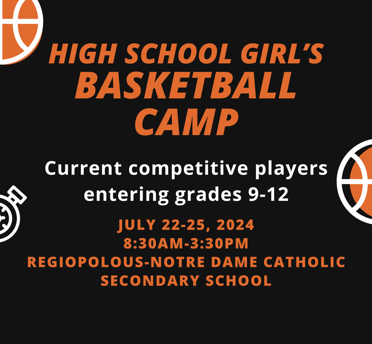 2024 High School Girl's Basketball Camp
